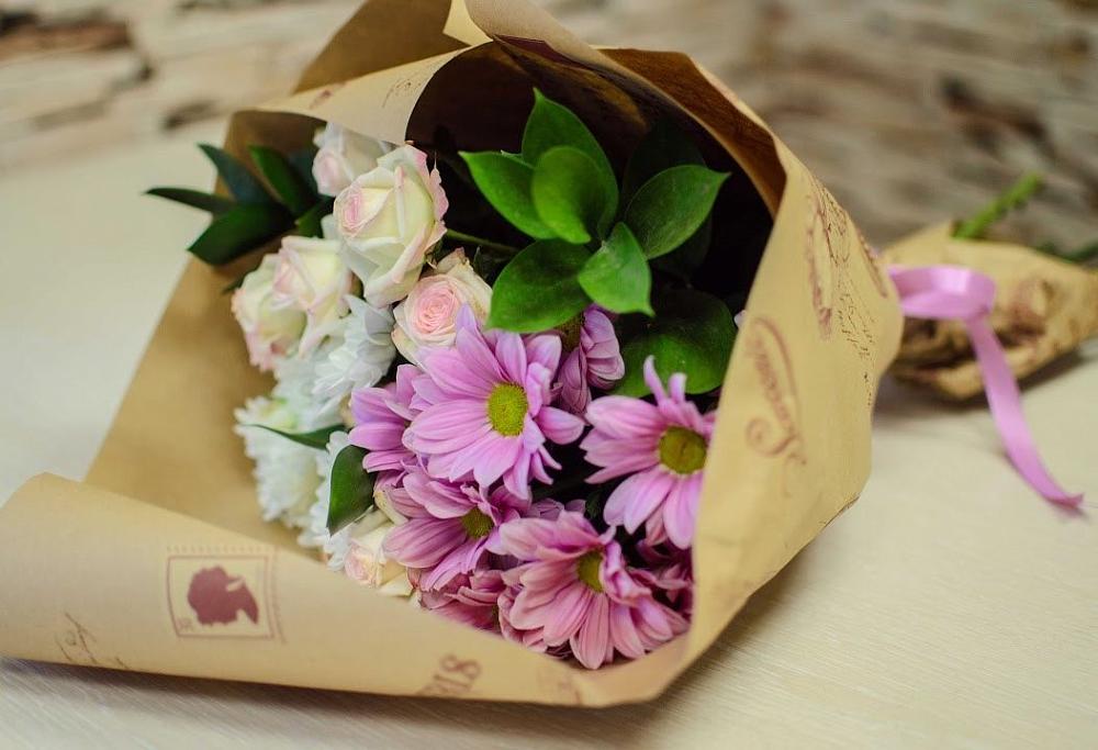 Букет цветов из: Розы и Хризантемы в Горки-8