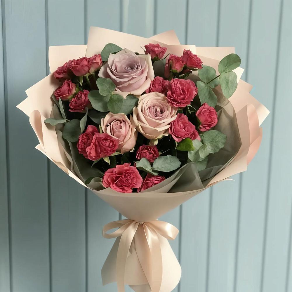 Букет цветов из: Гвоздики и Розы в Горки-8