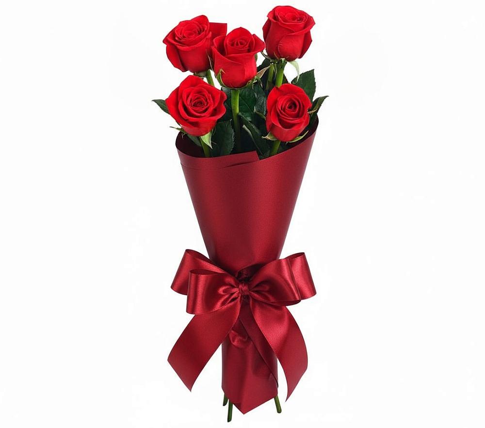 Букет 5 Красных роз Эдлесс Лав в Горки-8