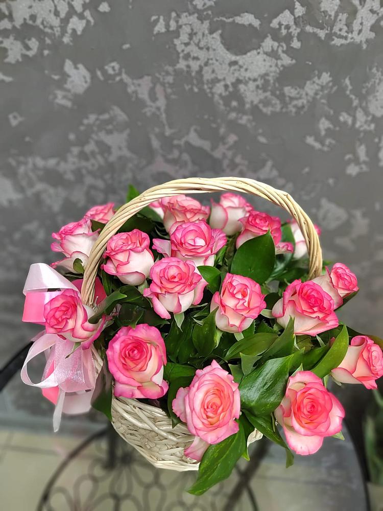 Цветочная композиция из Розы в корзине в Горки-8