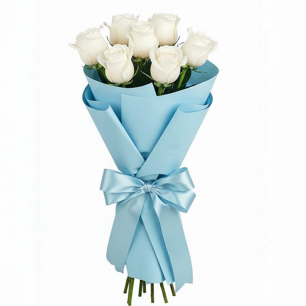 Букет 7 белых роз Проуд в Горки-8