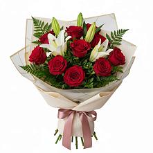 Букет цветов из:  Лилии и Розы в Горки-8