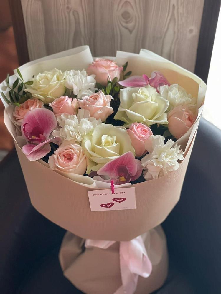 Букет цветов из: Орхидеи, Розы и Гвоздики в Горки-8