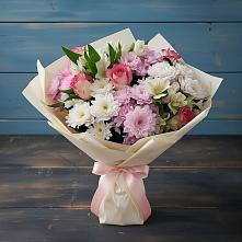 Букет цветов из:  Хризантемы, Альстромерии и Розы #REPLACE_PRED# Горки-8