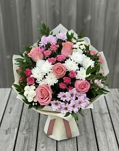 Букет цветов из:  Альстромерии, Гвоздики, Розы и Хризантемы #REPLACE_PRED# Горки-8
