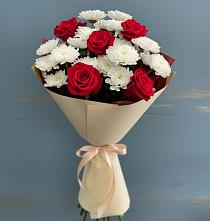 Букет цветов из:  Розы и Хризантемы в Горки-8