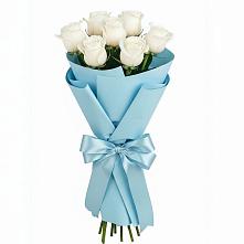 Букет 7 белых роз Проуд в Горки-8