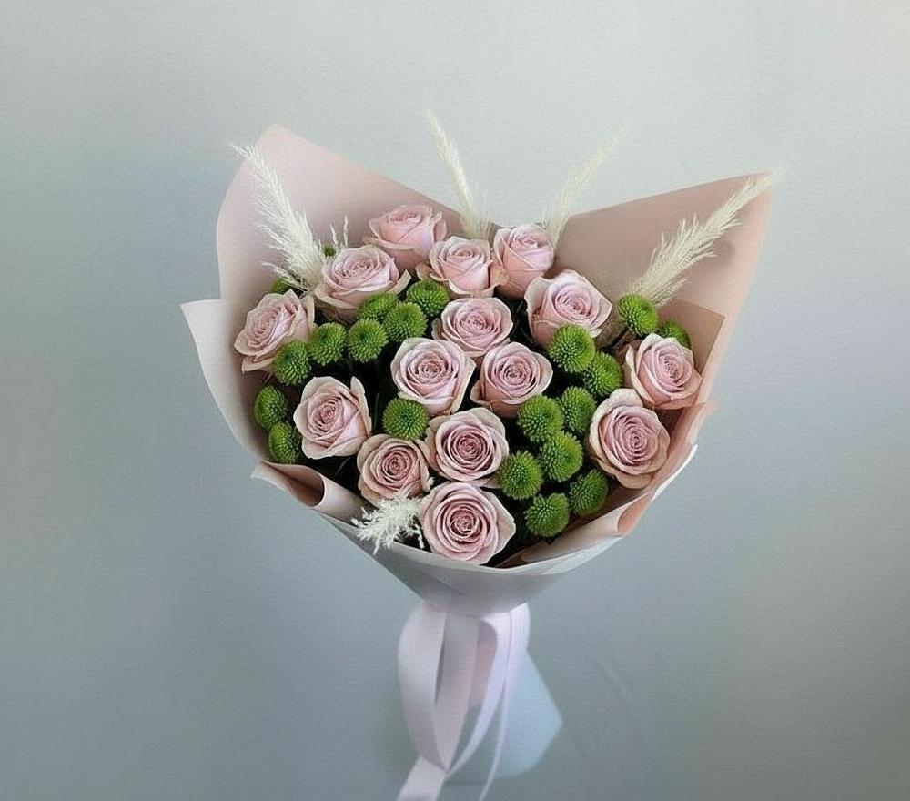 Букет цветов из: Розы и Хризантемы в Горки-8