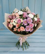 Букет цветов из:  Хризантемы, Розы и Альстромерии #REPLACE_PRED# Горки-8