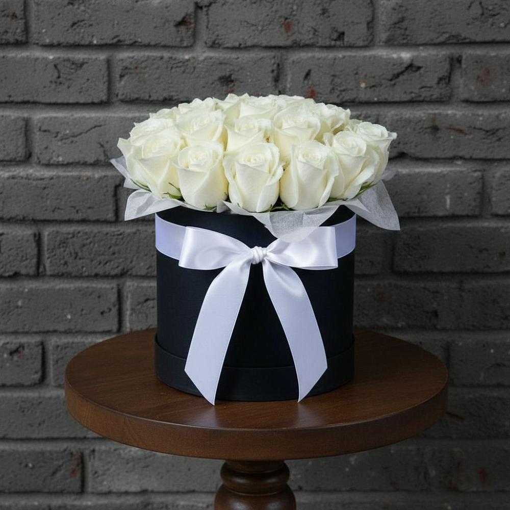 Цветочная композиция из Розы в шляпной коробке в Горки-8